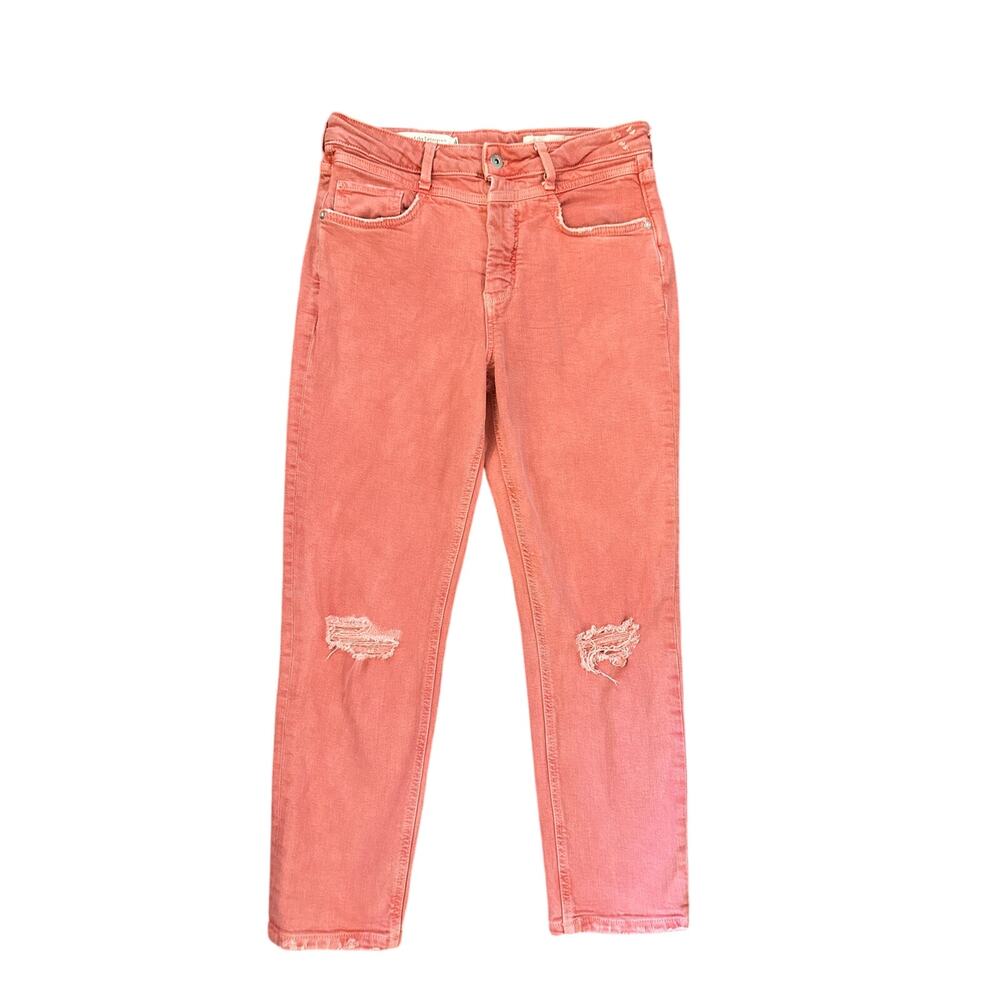 Women 30 Anthropologie Pilcro Letterpress High Rise Slim Pink Denim Jeans Pants